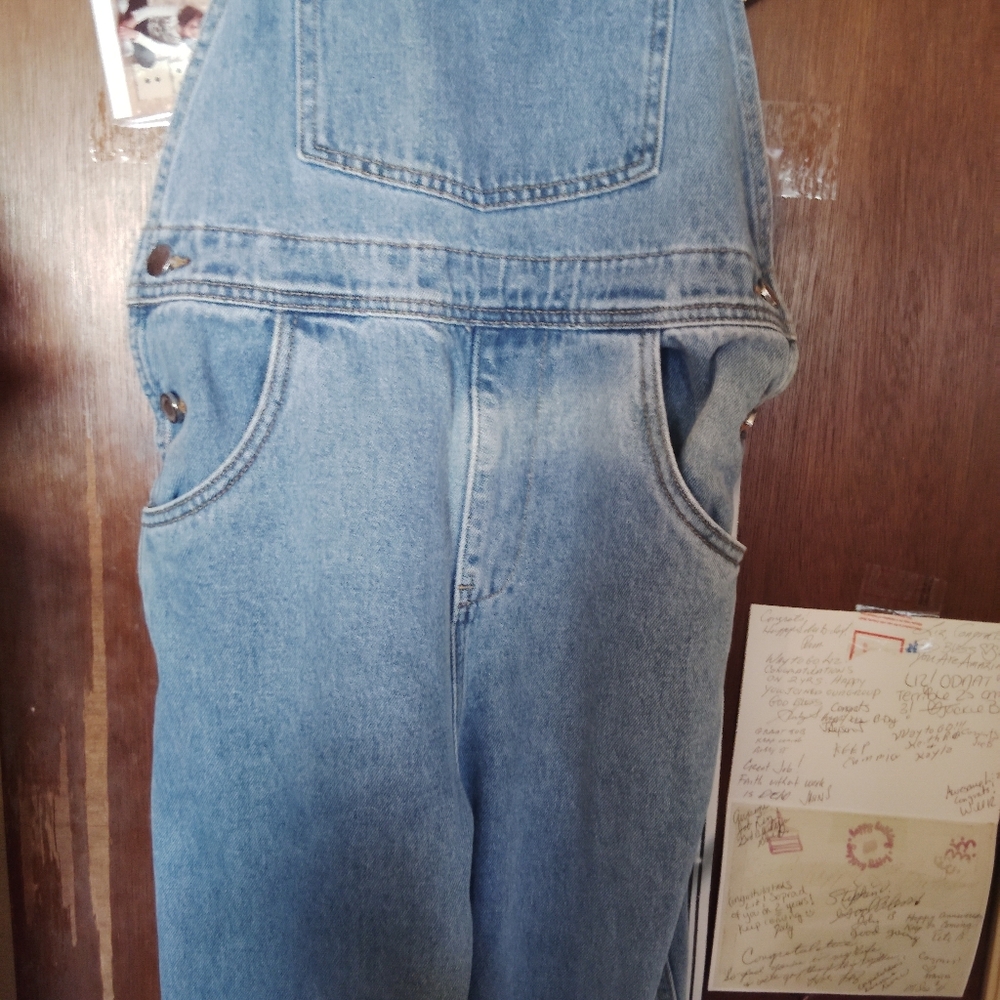WE WORE WHAT Light Wash Denim Overalls - Small - Picture 8 of 12